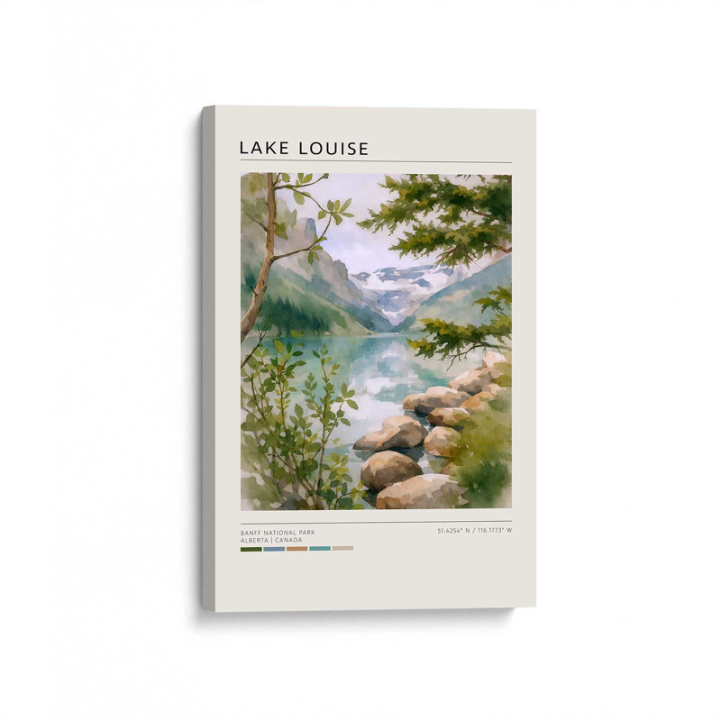 Lake Louise, reproduction d'art sur toile, 12 po x 18 po, Toile tendue