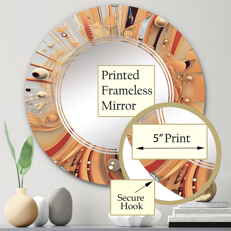 Leamontview - Miroir mural moderne rond, 24 po x 24 po