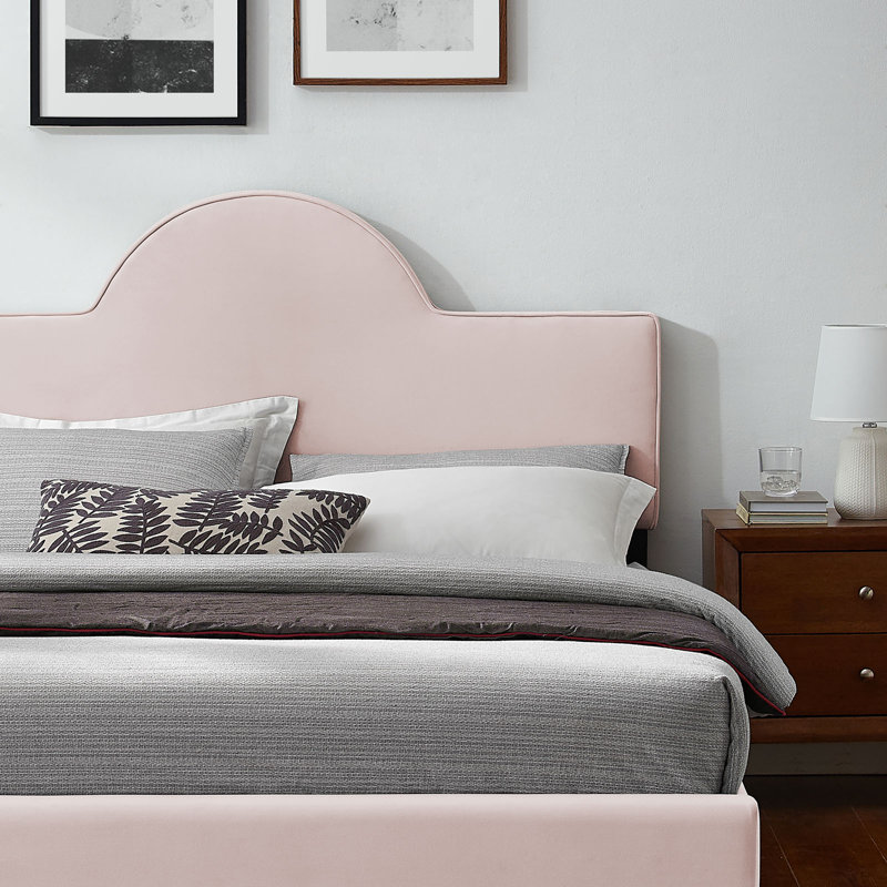 Lit en velours Sunny Performance, Double, Rose