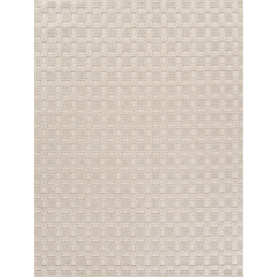 Tapis beige à texture quadrillée Abani Rugs LUC150B