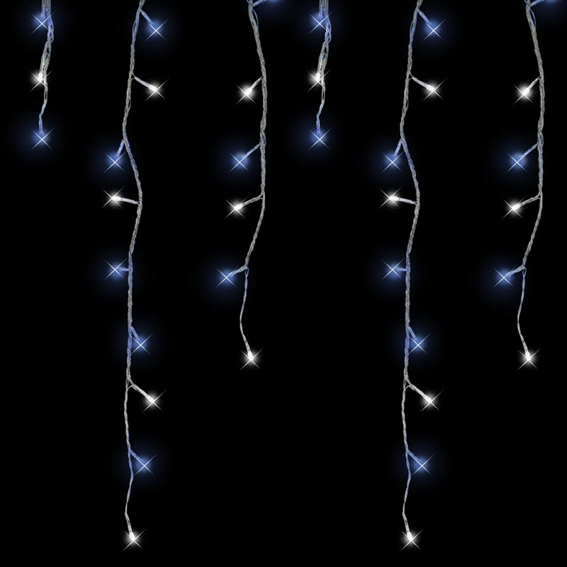 LED Twinkle Indoor / Outdoor Icicle Lights, Blue/White