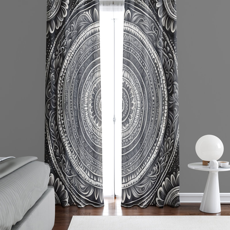 Paire de rideaux semi-transparents en polyester Ekaterena, L 56 po x L 78 po