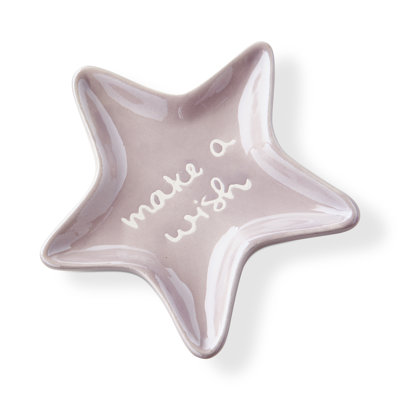 Make A Wish Star Earthenware Decorative Tray Purple