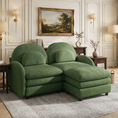 Canapé modulaire courbé 69 po avec repose-pieds mobile
