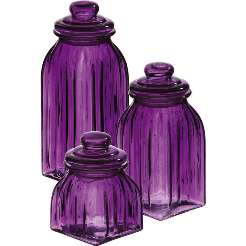Ensemble de pots de cuisine en verre, Mauve