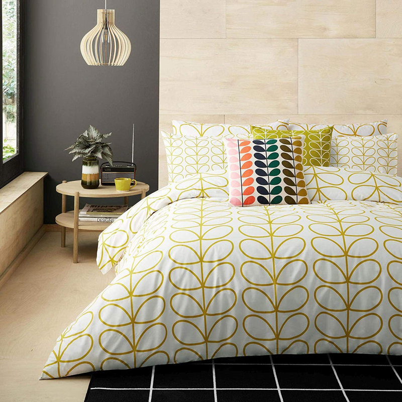Orla Kiely Linear Stem Duvet Cover, Super King Duvet Cover, Dandelion