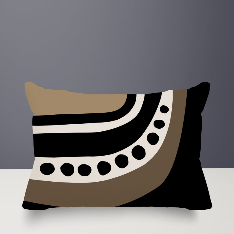 Coussin lombaire réversible intérieur / extérieur Sofi Minimalist, H 14 po x l 20 po, Noir, noir, noir, noir