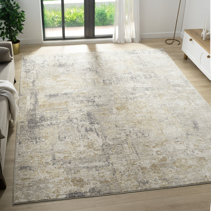 Tapis d'intérieur tissé crème / multicolore Lynn, 6 pi x 9 pi