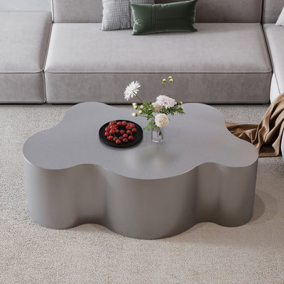 Table basse 39,4 po en acier inoxydable de luxe pour centre de salon