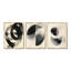 Géométrie noire et blanche «Minimal Curves II», ensemble de 3 toiles abstraites encadrées-129075417-129075424