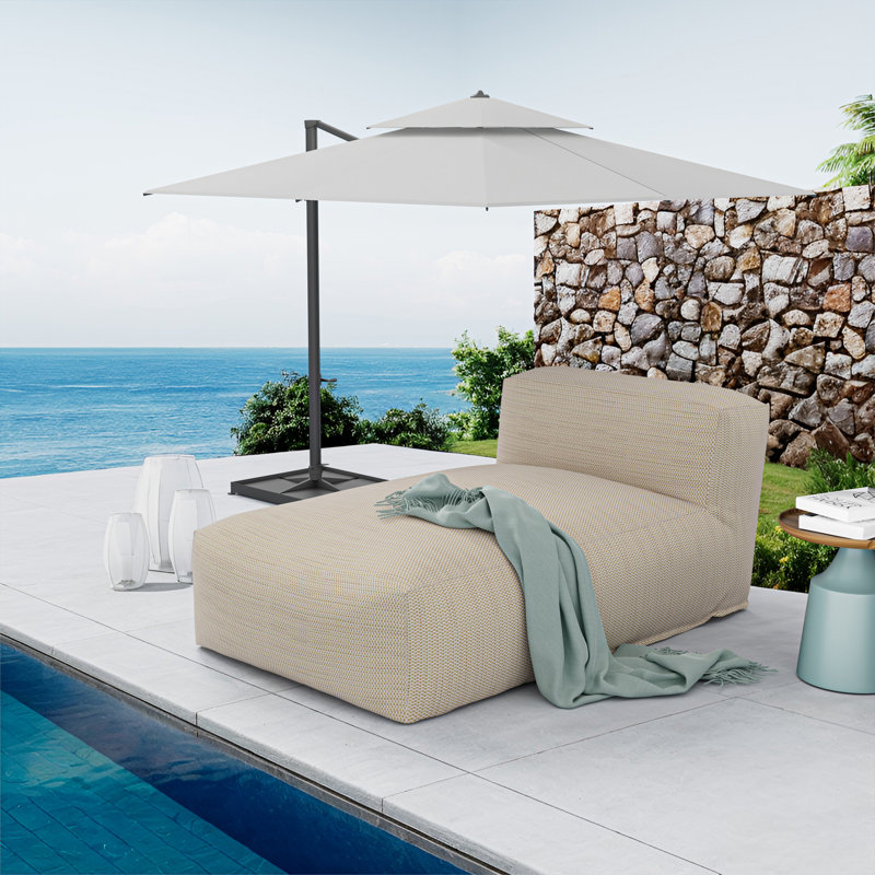 Outdoor Olefin Chaise Lounge, Light Orange