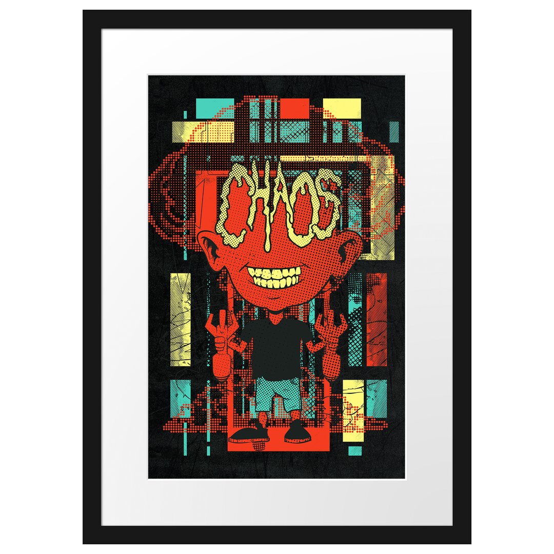 Gerahmtes Poster Chaos Black