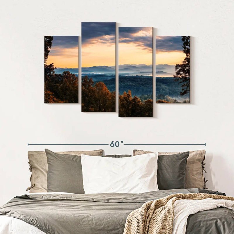 Ensemble de 4 pièces Blue Ridge Mountain, H 52 po x l 32 po x P 1,25 po