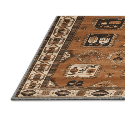 Machine Washable Turkish Brown Area Rug