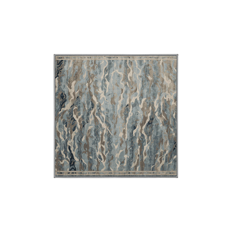 Tapis brun lavable à la machine, Carré 4 pi
