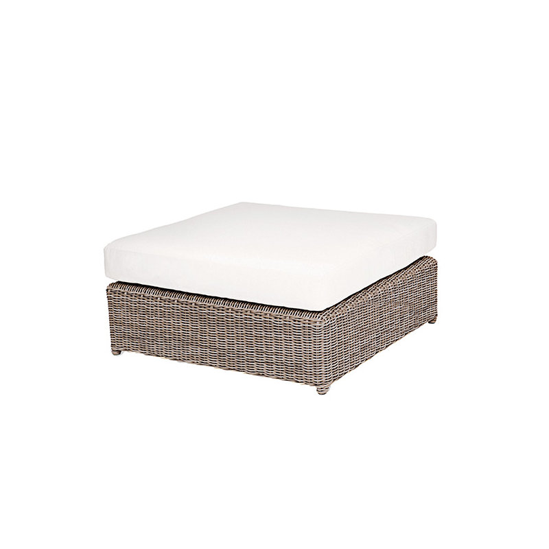 Sag Harbor Outdoor Ottoman, Sharkskin, Sag Harbor Driftwood