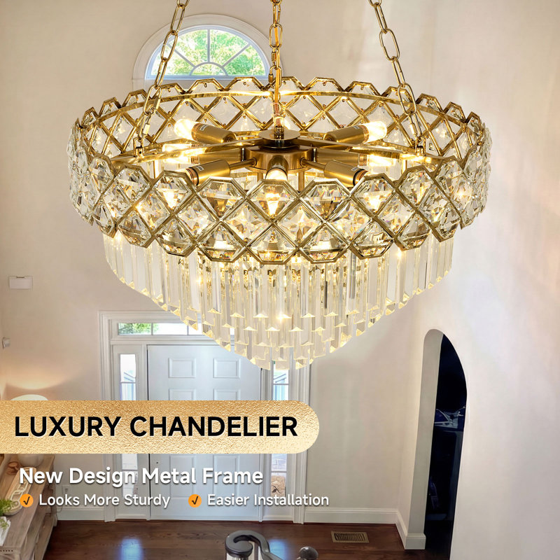 Chandelier, 45cm H 55cm W 55cm D, 5 Tiers