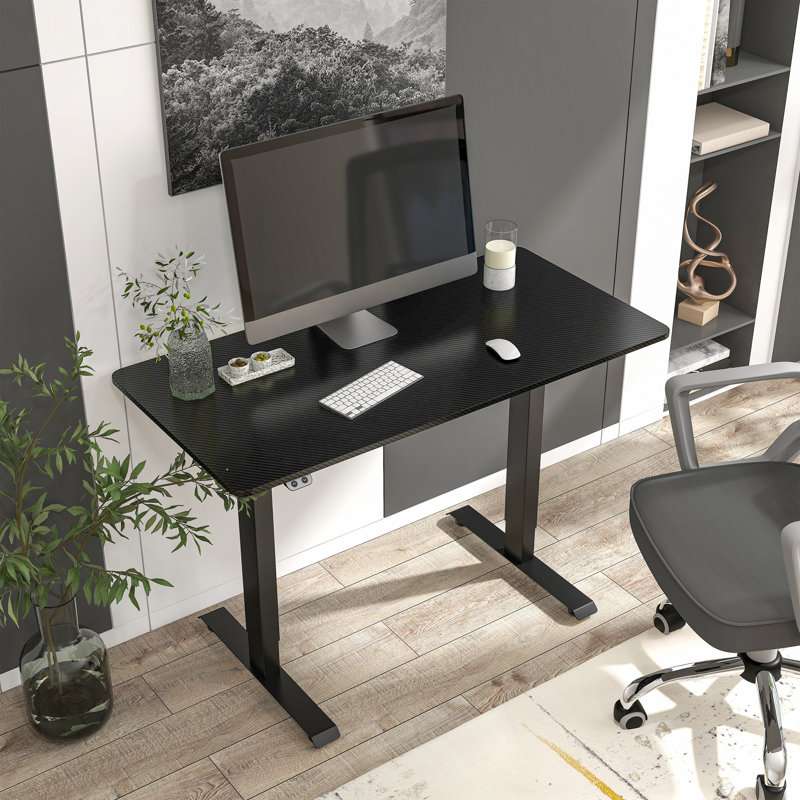 Myrick Adjustable Metal Base Standing Desk, Black