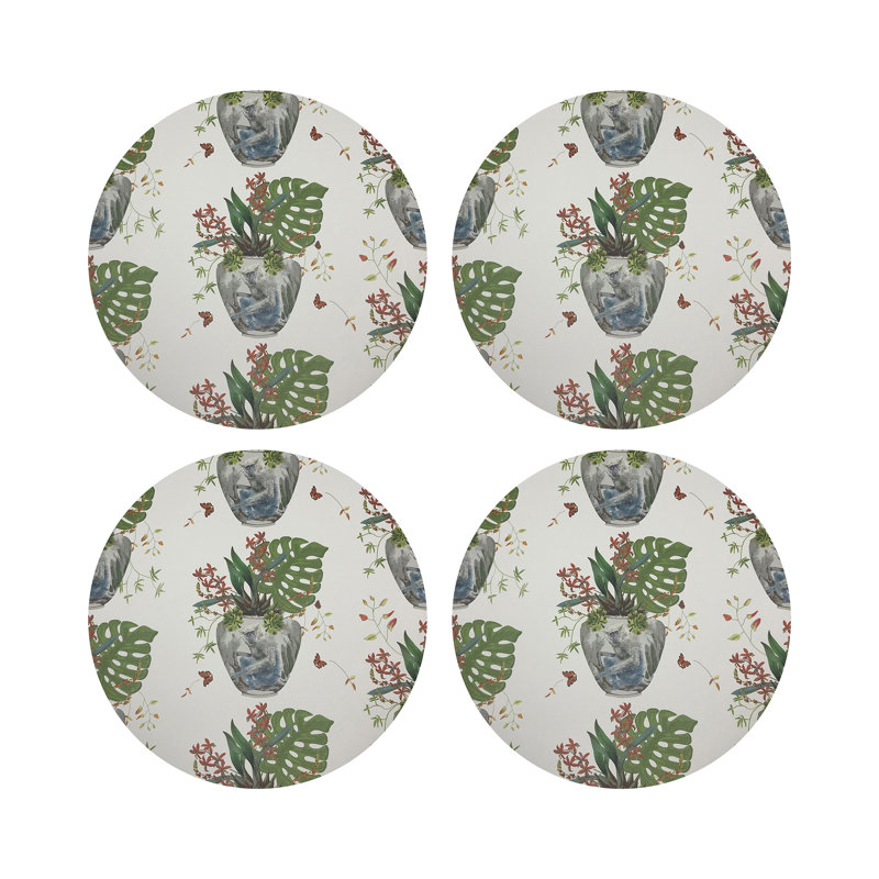 Monkey Small Jungle Pebble 16" Vinyl Placemat, White