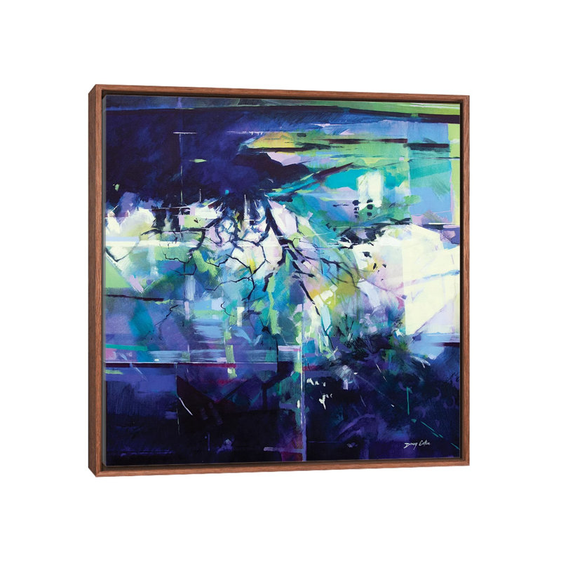 Reflections In The Field After The Rain by Doug Eaton - Painting on Canvas, Classic Brown Wood Framed
