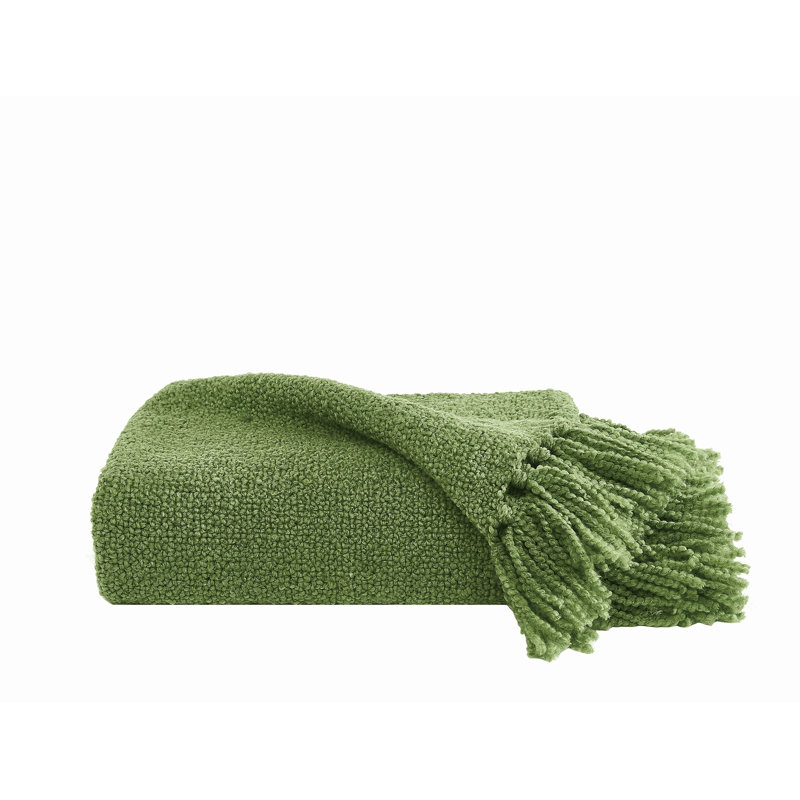Brooklyn Loom Chunky Boucle 50x70 Throw, Green