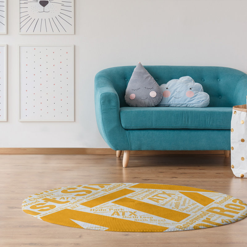 Chenille Indoor Rug, Round 5'