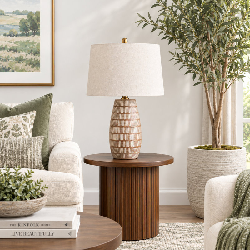 Yucca 26" Scratch Brown Ceramic Table Lamp