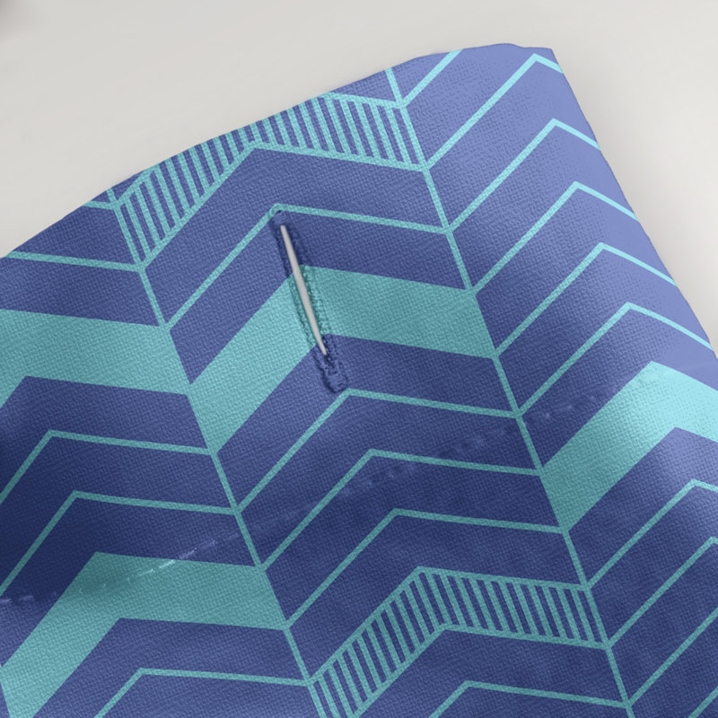 Rideau de douche simple à chevrons, Bleu / bleu sarcelle
