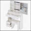 Ensemble de coiffeuse compact et pratique avec tabouret rembourré et plusieurs couches de rangement pour les petits espaces-1742027423