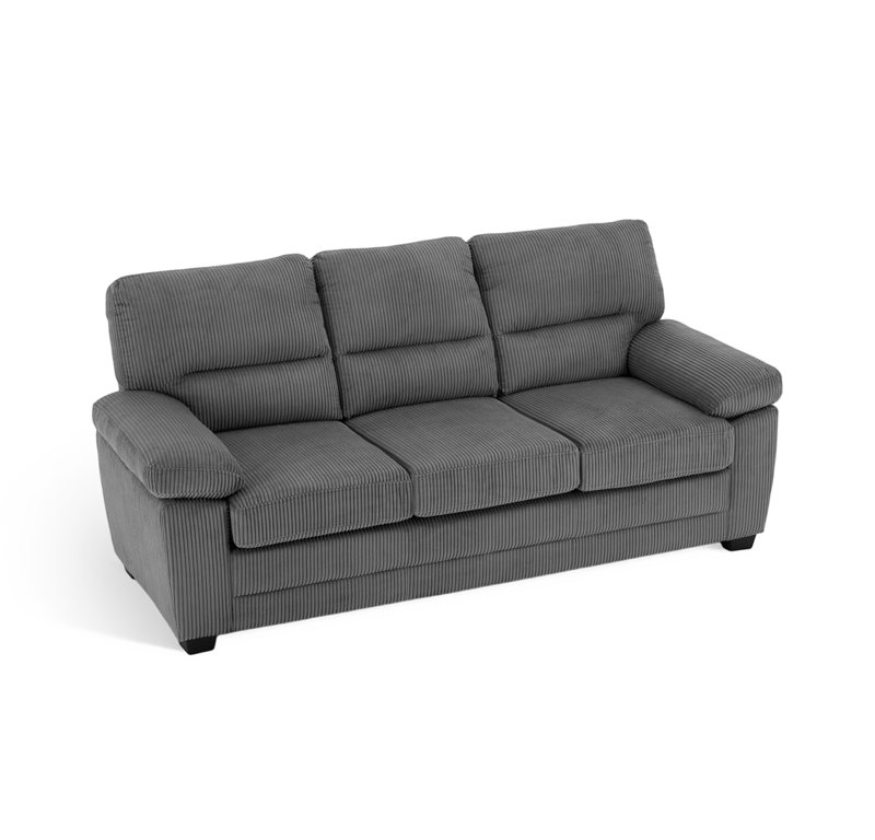 Sofa, 3, Grey Corduroy