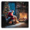 «Santa by the Fireside», art mural sur toile tendue