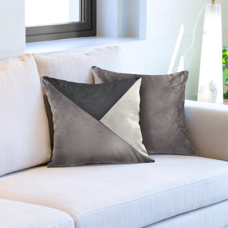 Alabama Geometric Square Cushion Cover, Charcoal