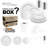 White with Silver Pearl String Round Disposable Plastic Tableware Set - 120 Settings