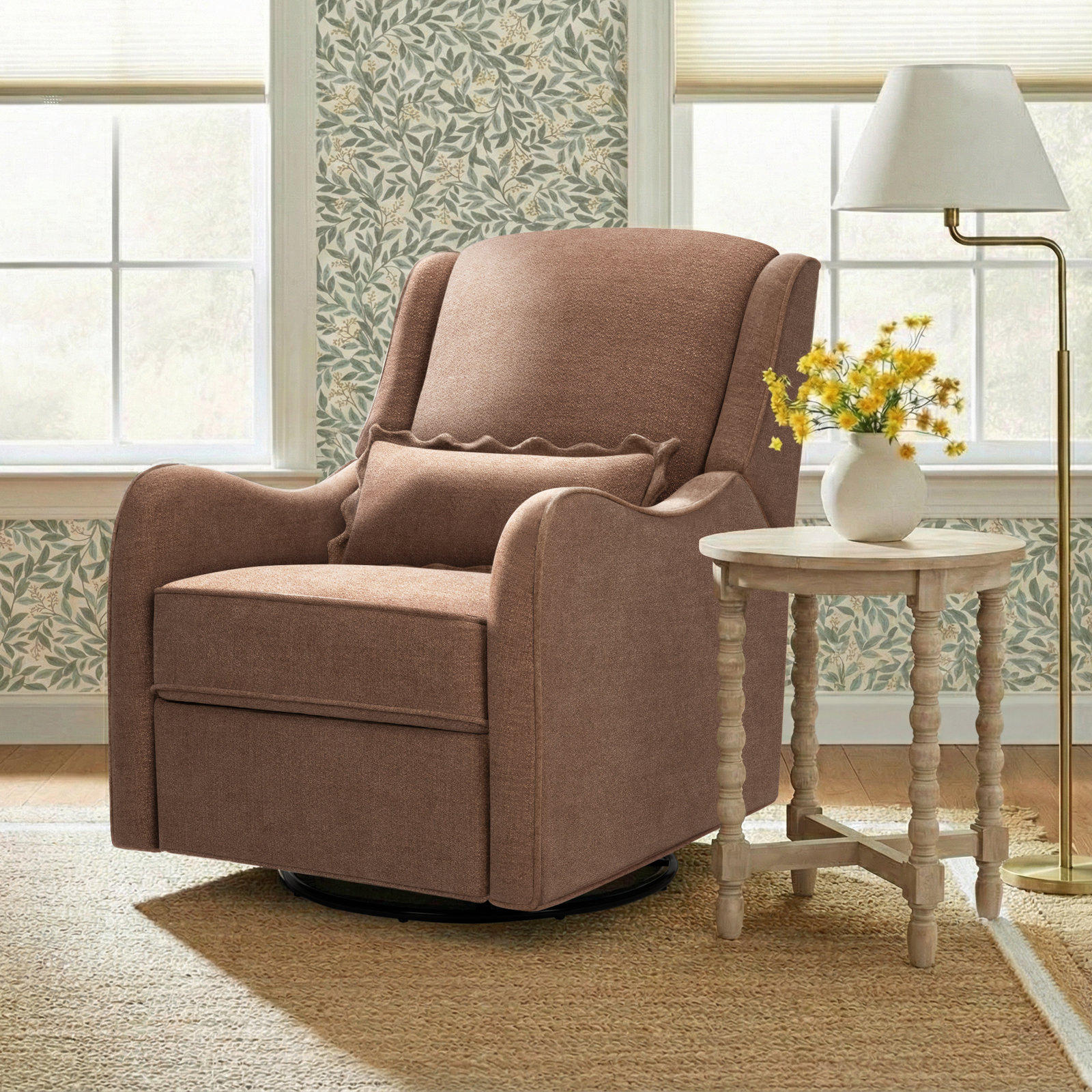 Devon Swivel Glider, Performance Dusty Rose
