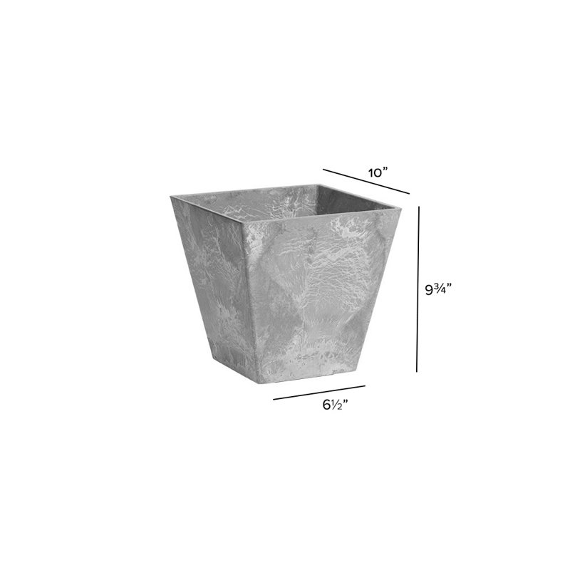 Alaunah Pot Planter, Gray, 10" H x 9.8" W x 9.8" D