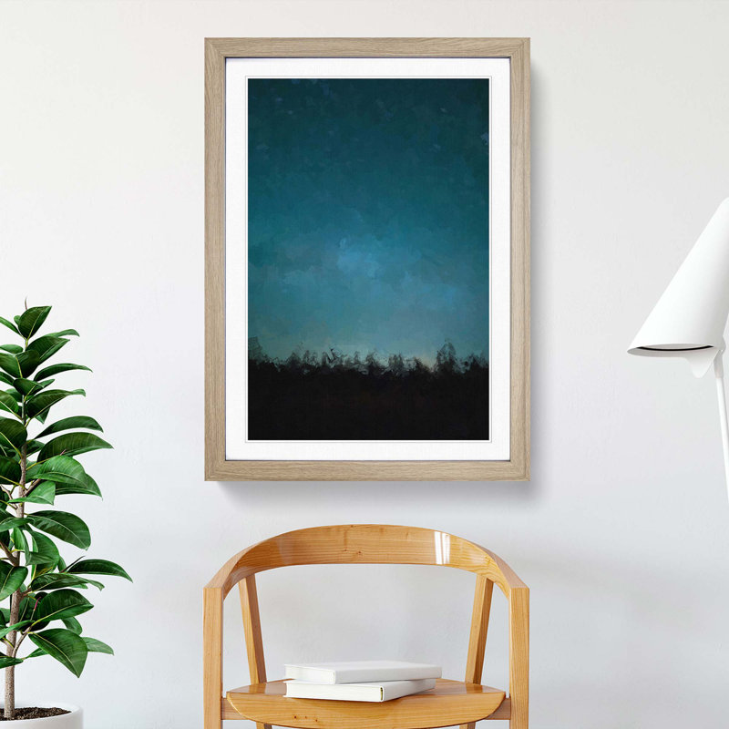 Above the Forest in Abstract - Framed Print, 48cm H x 36cm W x 2cm D, Oak Framed