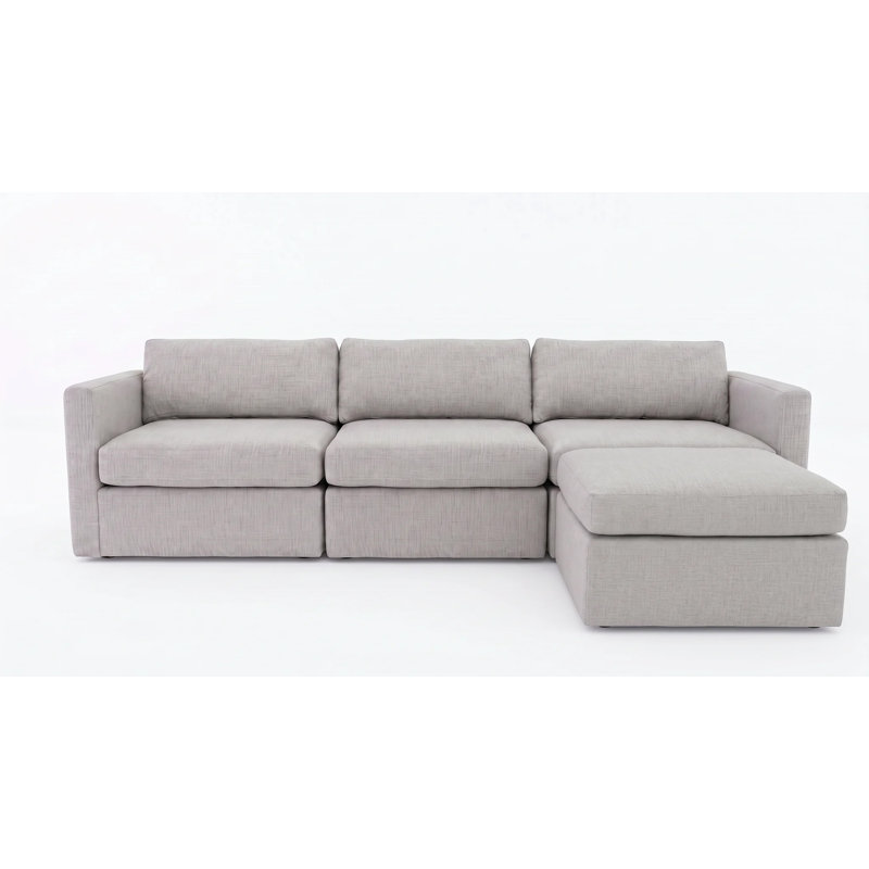 All Modern Symmetrical Chair Sectional With Ottoman--Truffle
