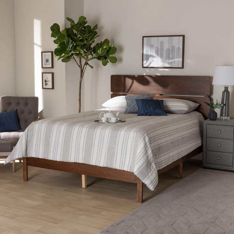 Hanzel Jensen Solid Wood Standard Bed, Walnut Brown, King