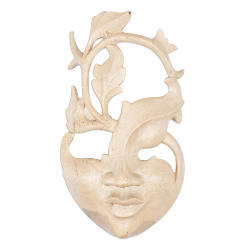 Handmade Suar Wood Dual Faces Vertical Wall Decor