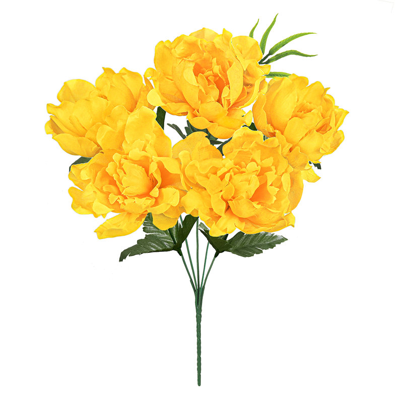 Artificial Peony Flower Bush, Yellow