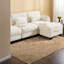 Canapé d'angle modulaire à compression en chenille beige en forme de U, salon moderne