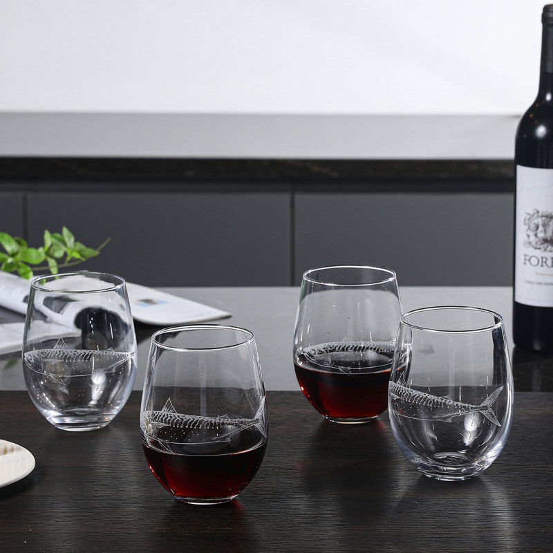 18 oz Verre à vin poisson sans pied