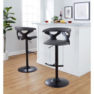 Tabouret de bar rotatif à hauteur ajustable Laksh