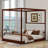 Arison Queen Size Wooden Canopy Platform Bed