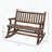 2-Person Wood Rocking Chair with Classic Log Design, 550 lbs Capacity-33424040