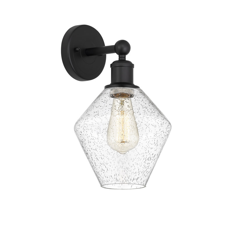 Applique murale 1 lumière 8 "Edison Amylea, Noir mat