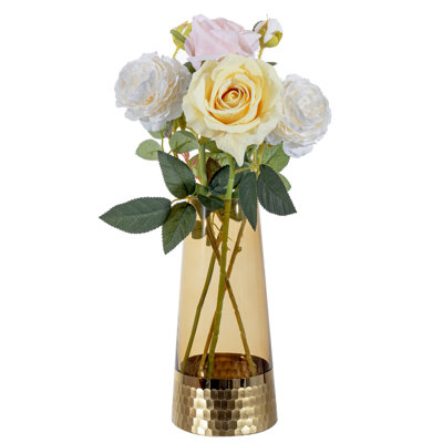 Orange 61cm Glass Table Vase