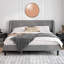 Lit plateforme tapissier Toderick avec aile de luxe et mélange de lin-985124329-985124326