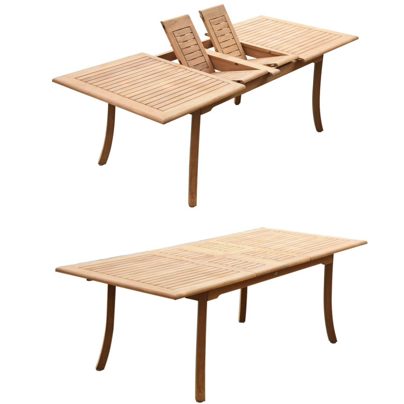 Ensemble de salle à manger 13 pièces teck Kevon, 30.5" H x 71" L x 40" W, 4