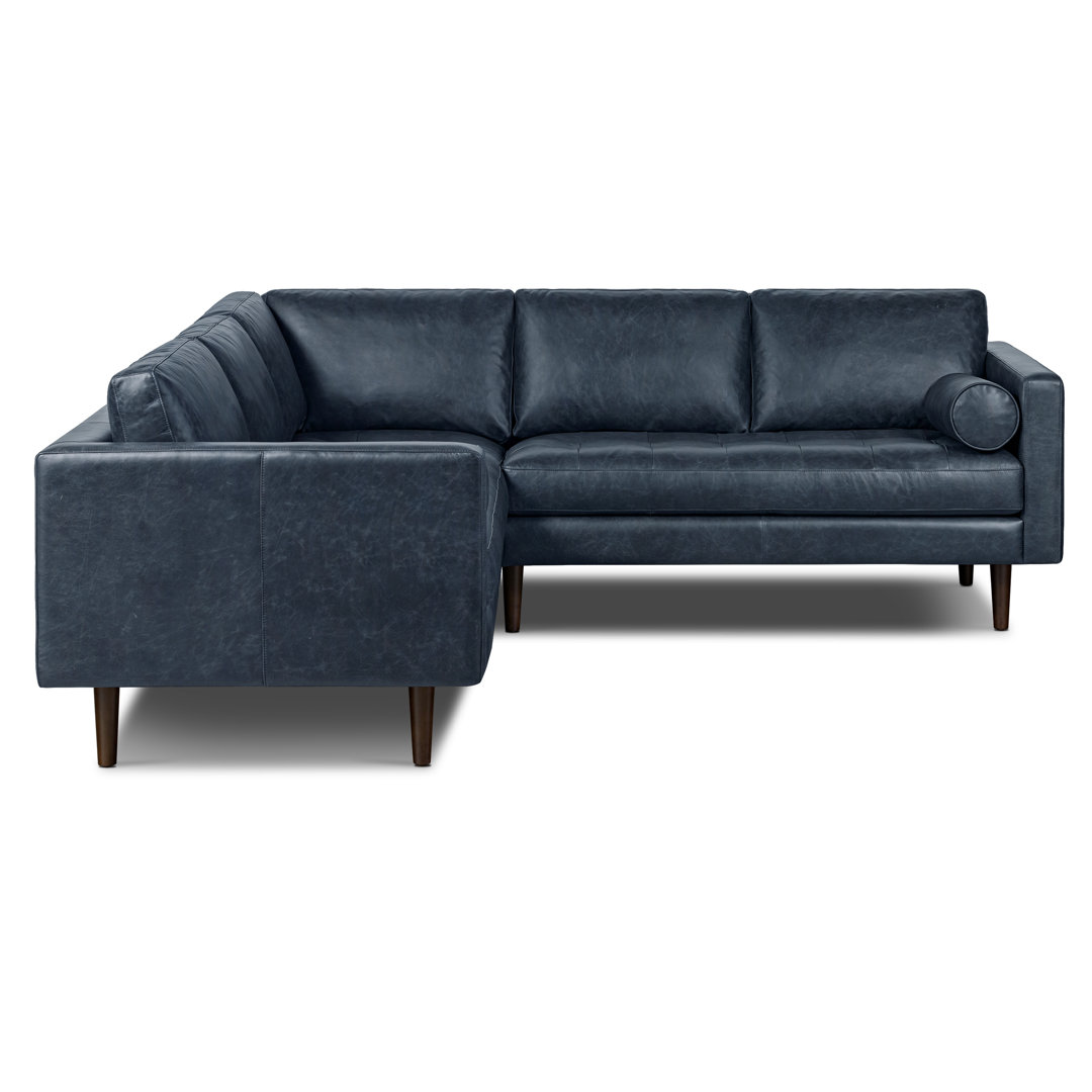 Napa Corner Sectional in Full-Grain Genuine Italian Leather Poly & Bark Body 